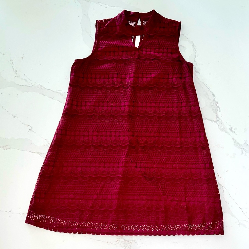 Speechless by Macy’s Mock Neck Lace Shift Dress